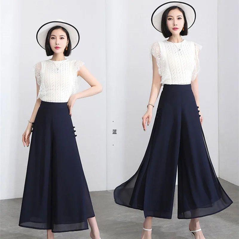 PALAZZO Double-Layered Chiffon Skirt-Pants | Elegant & Versatile Fashion