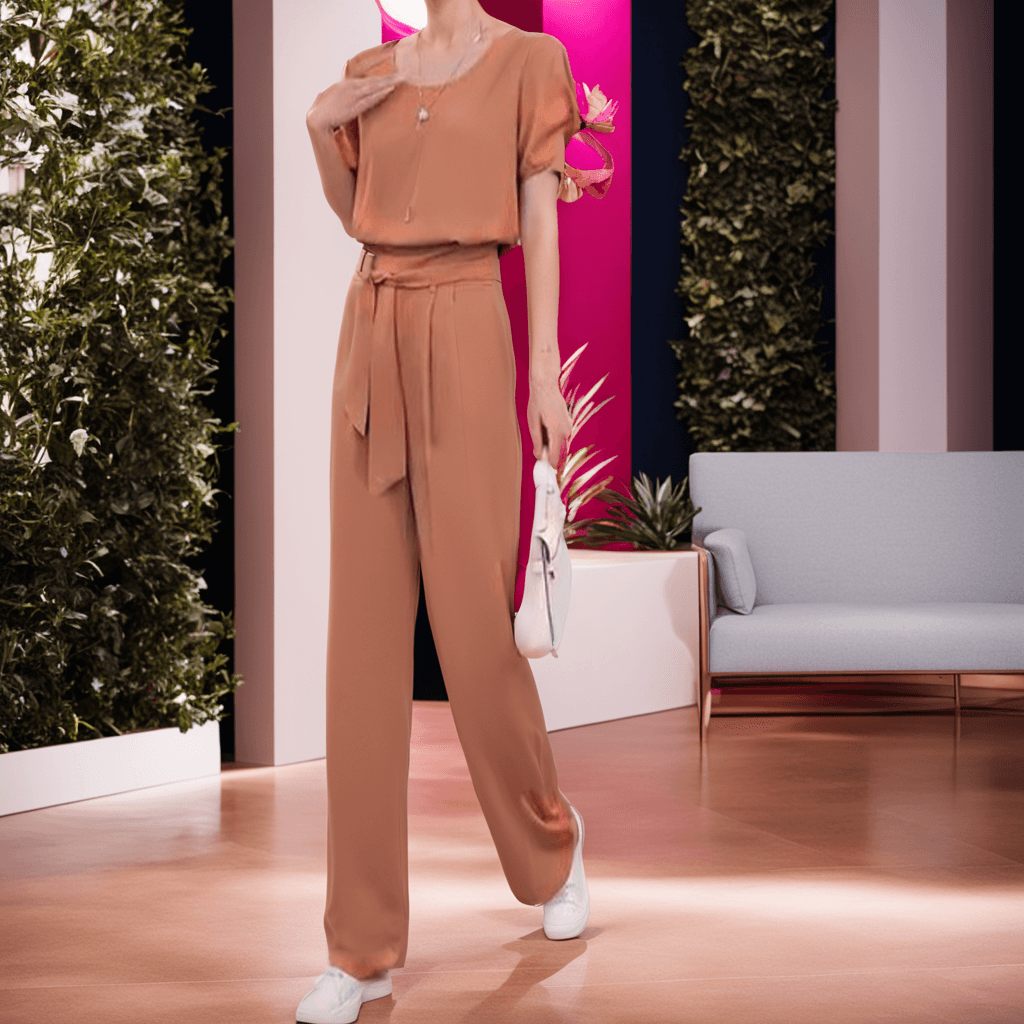 NALEDI Set with Tie-Front Blouse and High-Waisted Pants | Chic & Stylish Outfit